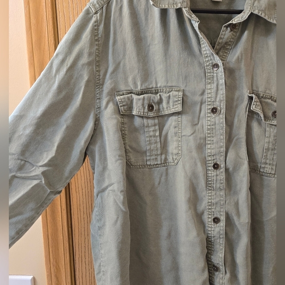 American Eagle Army Green Long Sleeve Coverup sz XL - Picture 2 of 9